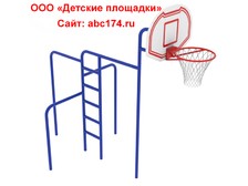 Баскетбольный щит с кольцом  на стойке + турник разноуровневый СБ-24