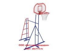 Баскетбольная стойка со щитом с кольцом с сеткой + турник недорого СБ-22